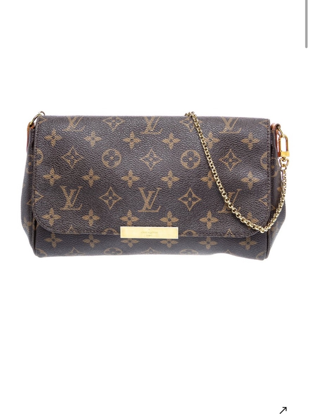 Louis Vuitton Monogram Canvas Chain Clutch in Brown and Gold - Picture 1 of 4